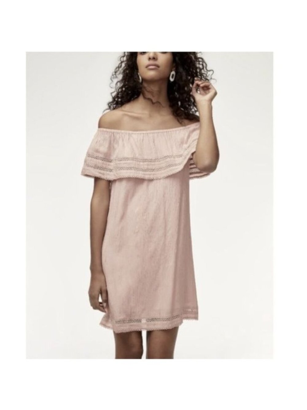 Wilfred off the shoulder Emmie dress camille Aritzia pink Small